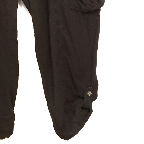 Zara size 6 black linen capri pants - Picture 5 of 6